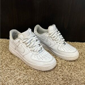 Nike Air Force 1 White Leather Sneakers. Size 8. No box.